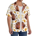 thumbnail image 2 of Pofeuu Fall Turkey Print Mens Casual Short Sleeve Shirts Beach Summer Spread Collar Pocket Tops Men's Casual Short-sleeved Shirt-, 2 of 5