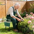 thumbnail image 6 of ReLuien Garden Kneeler and Seat, Heavy Duty Foldable Gardening Stool with Thick Soft Kneeling Pad and 2 Tool Pouches, Green, 6 of 7