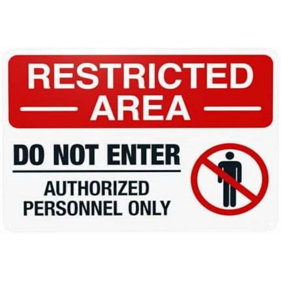 Restricted Area Do Not Enter Authorized Personnel Only Warning Sign, Do Not Enter Metal Signs for Home Business Road Yard Garage Street Wall Caution Custom Decor 12 x 8 Inch