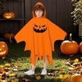 thumbnail image 6 of Yuncity Kids Halloween Cape Costume Hooded Sleeveless Cloak Pumpkin Graphic Print Lightweight Fall Winter Poncho Party Events Dress Up Clothes, 6 of 8