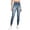 Light Blue, variant on Women's High Waist Comfortable Denim Look Skinny Leggings, Stretchy Jeggings with Slim Fit Silhouette, for Daily Casual Wear, Travel or Light Exercise Activities Dark Blue L