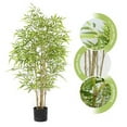 thumbnail image 4 of Ataucjin 1Pcs 4/5/6FT Green Artificial Bamboo Tree Artificial Tall Faux Bamboo Tree With Real Trunk And Lifelike Leaves Fake Bamboo Plants In Pot For Restaurant Home Office Decor, 4 of 7