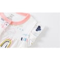 thumbnail image 5 of WIBACKER 100% Cotton Infant Baby Girl Snap-up Rompers, 0-24M,Ruffle Sleeve Toddler Summer Rainbow Jumpsuit, 5 of 9