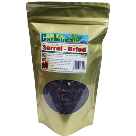 SORREL - DRIED (6 Oz resealable pouch, product of the Caribbean)