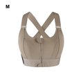 thumbnail image 4 of Langgg Front Zipper Sports Bra Comfortable Compression Fit Gym Athletic Support Breathable Sports Bras Vest Dark Green M, 4 of 6