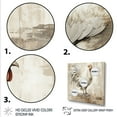 thumbnail image 3 of Designart "Wooden Rustic Rooster Peck II" Animals Framed Wall Art - Traditional White Chicken Bedroom Framed Canvas Wall Art, 3 of 6
