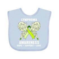Inktastic Lymphoma Awareness Hope Support and Love Boys or Girls Baby Bib