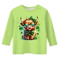 thumbnail image 4 of LUOGENLI T-Shirt pour Filles T-Shirt Graphique pour Filles Fête de la Saint-Patrick à la Mode Polyvalent Col Rond Manches 3/4 T-Shirt Décontracté Haut Maxi Hauts Ensemble Vacances Vert Pâle 7-8 Ans, 4 of 4