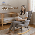 thumbnail image 3 of Sillón Mecedora Moderna Tapizado Tela Suave Gris, 3 of 9