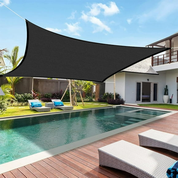 Malla Sombreadora,5M×3M 90% Sombra Exterior, Tela de sombreo con protección UV.Sombra para jardín, cocheras,Terraza (Negro 6m×4m)