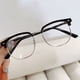 thumbnail image 2 of Gafas de estilo medio marco con montura de cejas y protección contra la luz azul Sven Scum Couple tr Gafas planas con montura de metal, 2 of 6