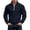 Navy, variant on Bosfbaoi Quarter Zip Sweatshirts for Men Stand Collar Half Zip Pullover with Kangaroo Pocket Long Sleeve Solid Casual Fleece Tops