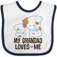 thumbnail image 3 of Inktastic My Grandad Loves Me Grandson Puppy Boys Baby Bib, 3 of 4