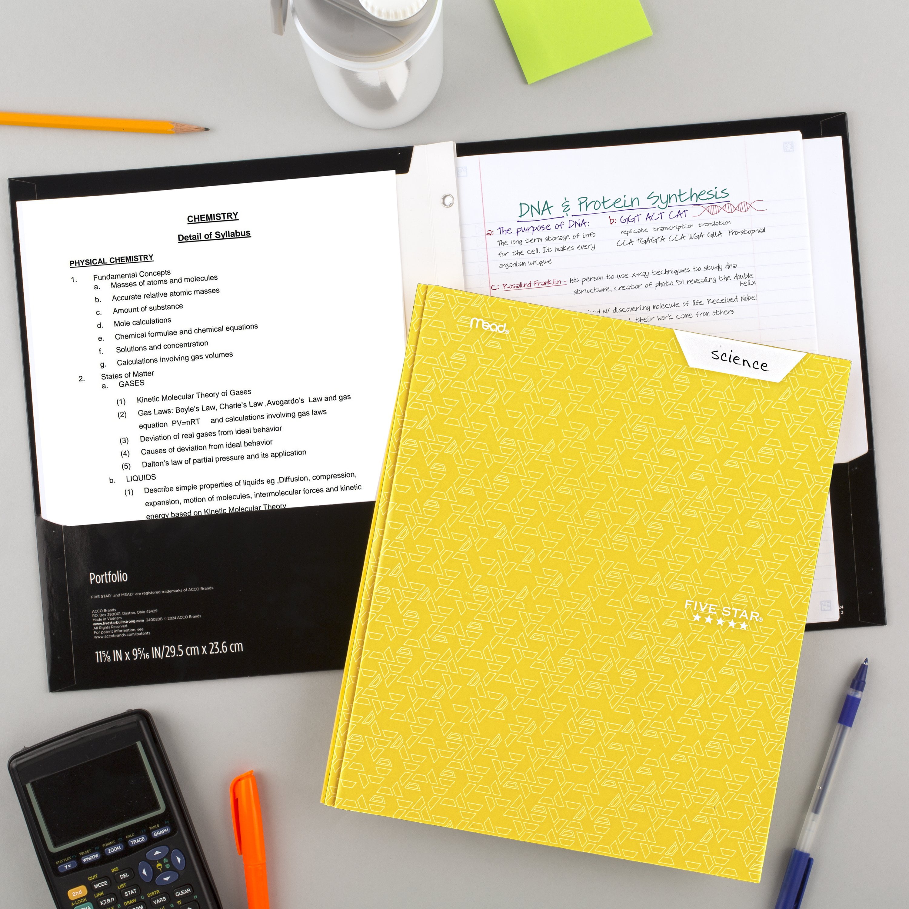 (3 pack) Five Star Pocket and Prong Paper Folder, Harvest Yellow