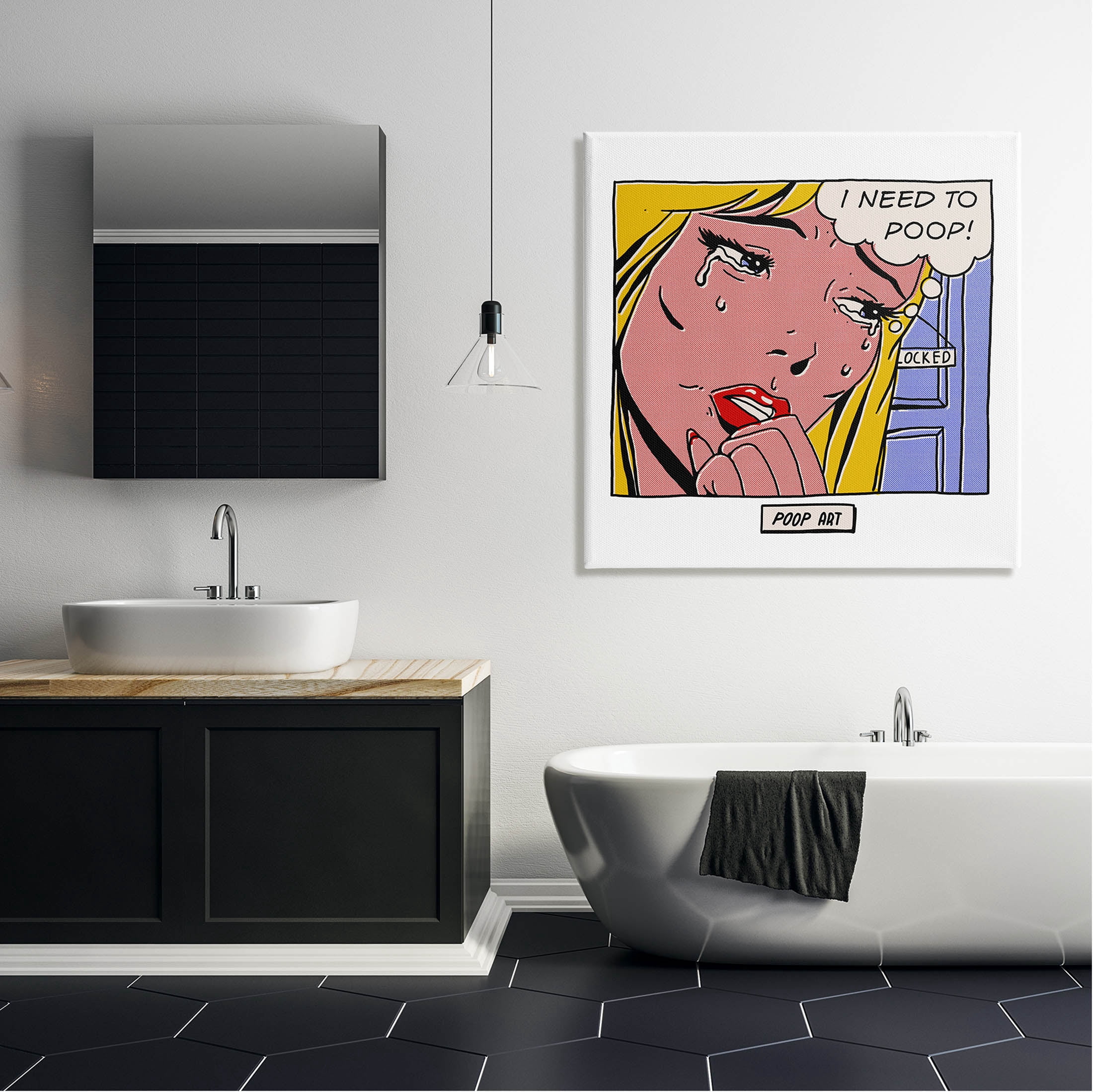 Stupell Industries Need To Poop Classic Comic Graphic Art Gallery Wrapped Canvas Print Wall Art, Design by Matheus Lopes Castro
