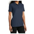 thumbnail image 4 of Womens Stain-Release Cotton/Polyester Polo T-Shirt Navy X-Small, 4 of 6