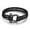 Black, variant on Leather Rope Braided Horseshoe Buckle Stainless Steel Bracelet Men's Accessories Titanium Steel Retro Jewelry