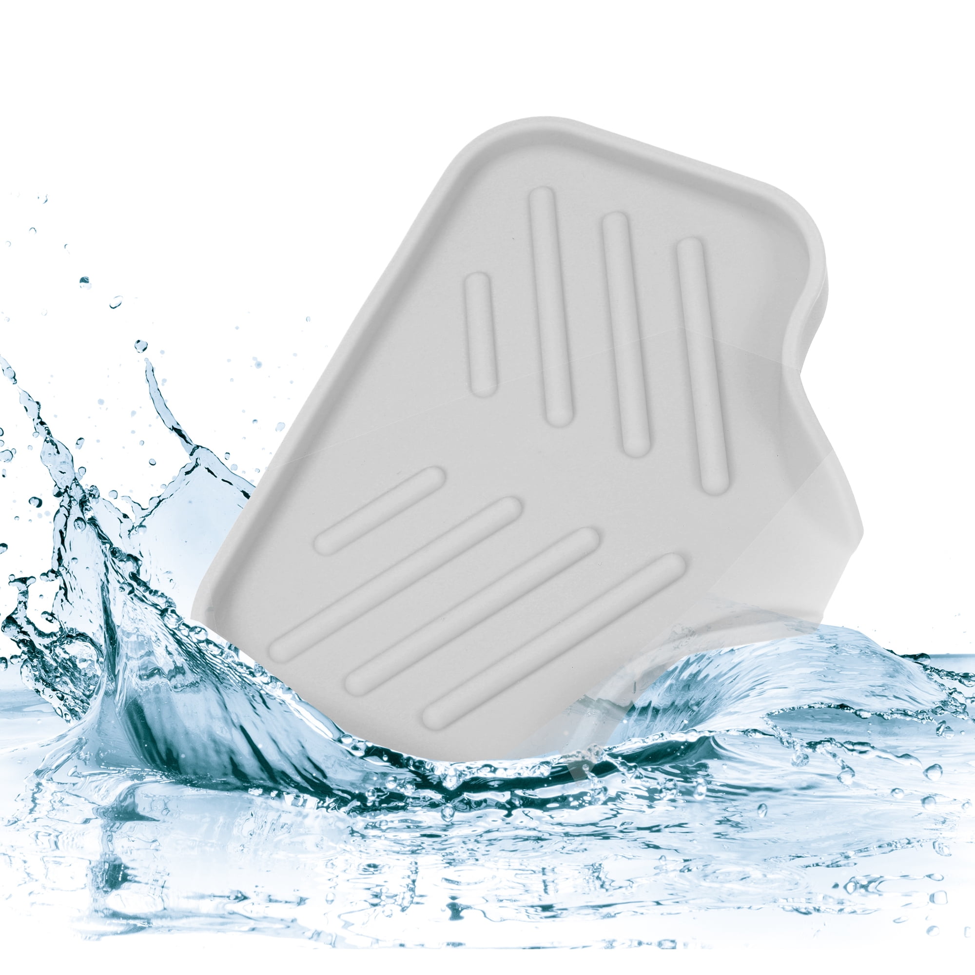Unique Bargains Soap Dish Keep Soap Dry for Bathroom Silicone Light Gray 13.5x10.5cm