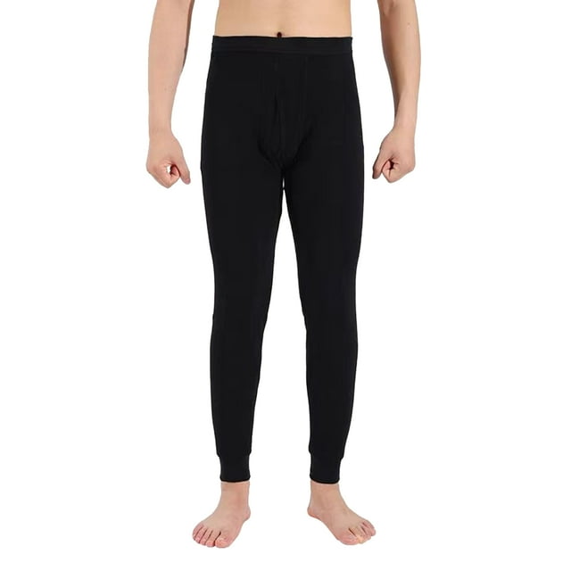 Mens Spring Autumn And Winter Fashion Simple Solid Color Elastic Slim Thick Autumn Pants Leggings Warm Pants Pants