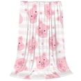 thumbnail image 2 of Honeii Cartoon Pig Print Fleece Blanket - Throw Blanket for Bed, Sofa, Couch, Camping, and Travel , Microplush Ultra Soft Warm Blanket-60"x50", 2 of 7