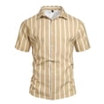 thumbnail image 4 of Guluxicc Men's Striped Shirts Button Down Short Sleeve Shirts for Everyday Wear Summer Casual Outfits, 4 of 5