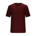 thumbnail image 3 of Ohufall Men's Short Sleeve T Shirt Casual Solid Color V-Neck Tops Tee Shirts Fitness Workout Pullover Shirts with Pocket, 3 of 5