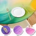 thumbnail image 4 of Colorful Tie Dye Wave Pattern Round Fitted Tablecloth with Elastic Edge,Dining Table Cover Waterproof,Outdoor Round Tablecloth for Camping,Dining,Indoor and Outdoor, 4 of 7