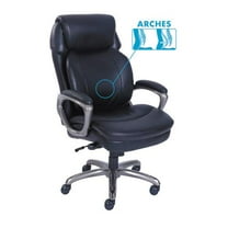 Serta Cosset High-Back Executive Chair, Supports Up to 275 lb, 18.75" to 21.75" Seat Height, Black Seat/Back, Slate Base
