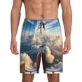 thumbnail image 1 of Fotbe Sunset Airplane Travel View Pantalones Cortos de Pijama para Hombre, Ropa de Dormir, Pantalones de Pijama Cortos para Hombre-3X-Large, 1 of 6