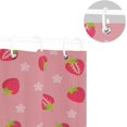 thumbnail image 5 of Coolnut Strawberry Flowers Shower Curtain Bathroom Decor Watercolor Shower Curtain Sets Fabric Cloth Bathroom Curtains with Hooks 60x72 Inch, 5 of 6