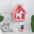thumbnail image 2 of Dvumao House-Shaped Wall Shelf – Solid Wood Decorative Floating Shelf for Living Room & Small Space Organization (9.3"x7.3"), 2 of 6