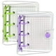thumbnail image 1 of 2 Juegos Mini Tapas Transparentes para Carpetas de 3 Anillas con Bolsa de Papel Interior de Carpeta Carpeta de de Cuaderno de PVC Suave Transparente (Verde, PúRpura), 1 of 7