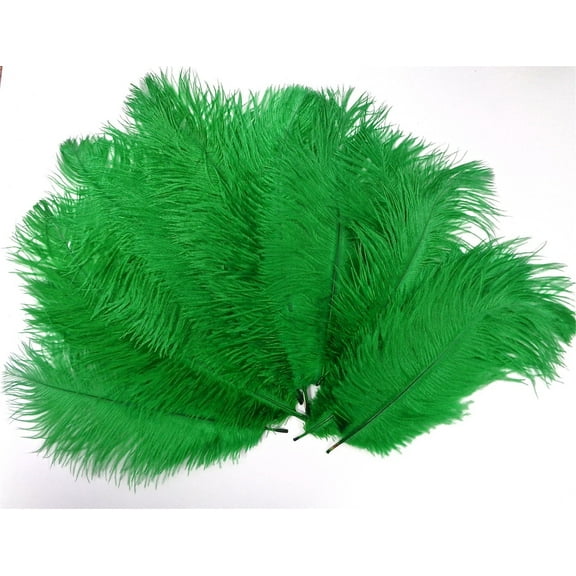 Green Ostrich Feather 8-12 inch size per Six