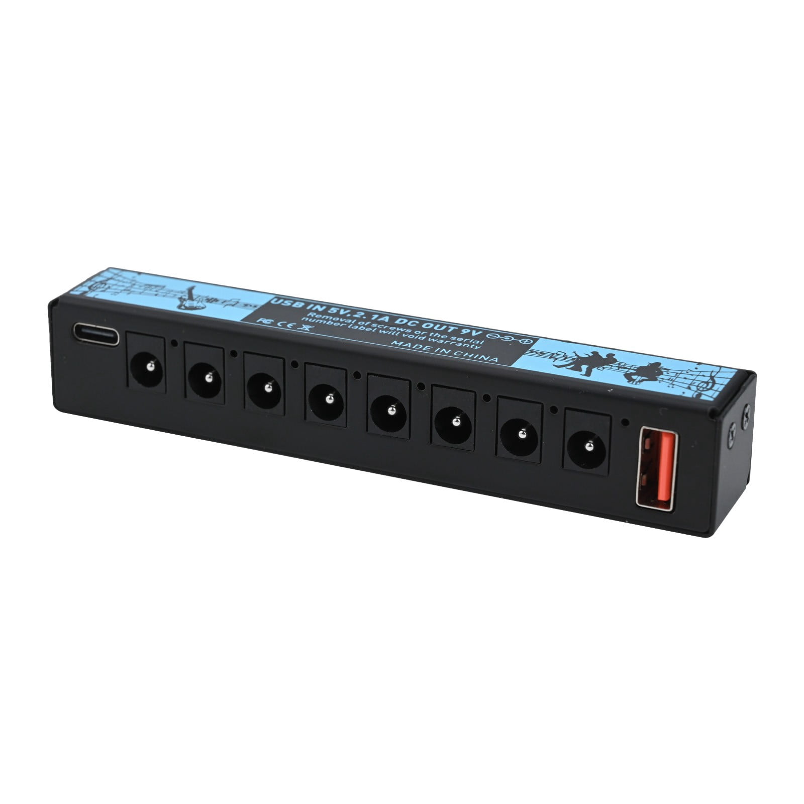 Guitar Pedals Power Supply 11.7X2X2.1Cm 5V Portable Metal Effect Device With 8 Outputs Guitar Pedalboard Power Parts