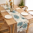 thumbnail image 3 of Blue Tulip Table Runner - 72 Inch Long, Kitchen Dining Table Runner Dresser Scarves, Vintage Flowers Leaves Butterfly Botanical Farmhouse Decor for Coffee Tables Wedding Party Banquet, 3 of 8
