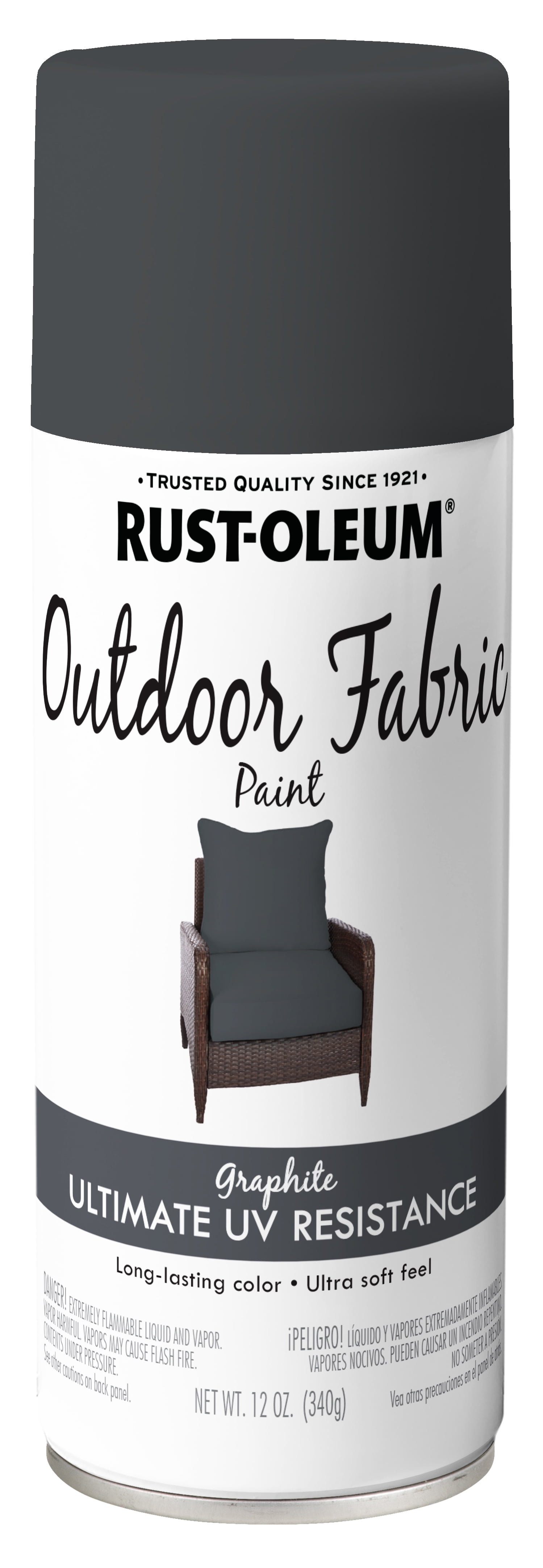 6 Pack, Graphite, Rust-Oleum Specialty Matte Outdoor Fabric Spray Paint- 12 oz