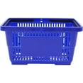 thumbnail image 5 of CNCEST 12PCs Modern Blue Rectangular Plastic Shopping Baskets, 18L Capacity, Stackable, 43x30x23cm/17x12x9inch, 10kg/22lbs Load-Bearing, Set of 12 (Blue), 5 of 9