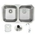 thumbnail image 2 of ANZZI Moore 32.25'' L x 18.5'' W Double Bowl Undermount Kitchen Sink with Faucet, 2 of 2