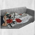 thumbnail image 6 of Gothic Soft Flannel Fleece Throw Blanket, Ornate Swirling Branches Roses Garden Flower Grunge Style European, Cozy Plush for Indoor and Outdoor Use, 50" x 60", Vermilion Black White, by Ambesonne, 6 of 6