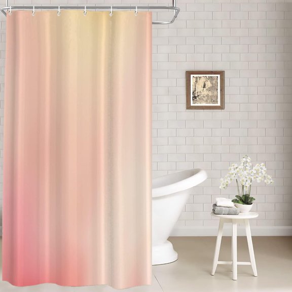 Pink Sweet Gradient Decor Shower Curtain,Romantic Bathroom Decor Polyester Fiber Plastic Rings Quick-Drying Waterproof for Bathtubs/Bathroom, 72x36 inches