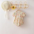 thumbnail image 2 of goowrom Infant Summer Rompers, Floral Square Neck Bubble Sleeves Jumpsuit, 2 of 9