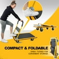 thumbnail image 4 of Push Cart Dolly by Wellmax, Moving Platform Hand Truck, Foldable for Easy Storage and 360 Degree Swivel Wheels with 330lb Weight Capacity, Yellow Color, 4 of 7