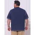thumbnail image 3 of DARING DIVA Men's Big Tall Contrast Trim Button Down Short Sleeve Shirts XL Dark Blue, 3 of 7