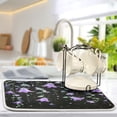 thumbnail image 2 of Iauyy Dish Drying Mat for Kitchen Counter, Super Absorbent & Hanging 16x18 / 18x24 Inch (S/M) Purple Flowers, 2 of 8