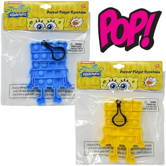 SpongeBob Fidget Pop Toy Keychain, 2-Pack