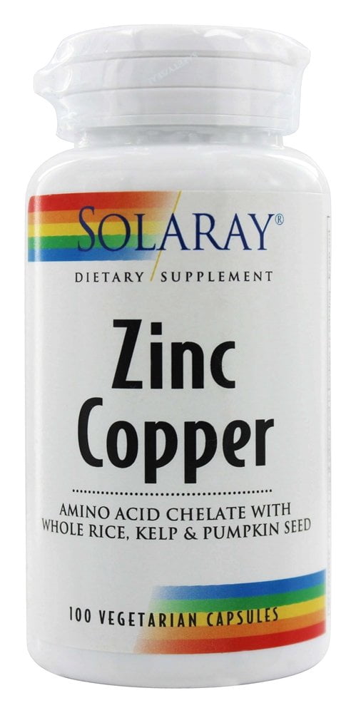 Solaray Solaray - Zinc 50mg Copper 2 mg. - 100 Vegetarian Capsules supplement bottle
