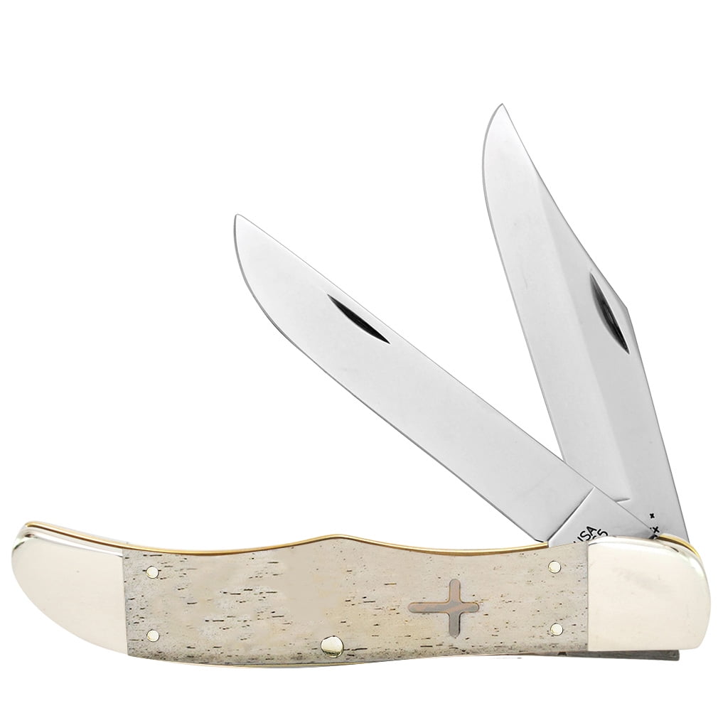 WR Case XX Pocket Knife 22506 SMOOTH NATURAL BONE LARGE FOLDING HUNTER