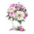 thumbnail image 3 of Vavilina, Elena 15x18 Black Modern Framed Museum Art Print Titled - Pitcher with White and Pink Peonies, 3 of 5