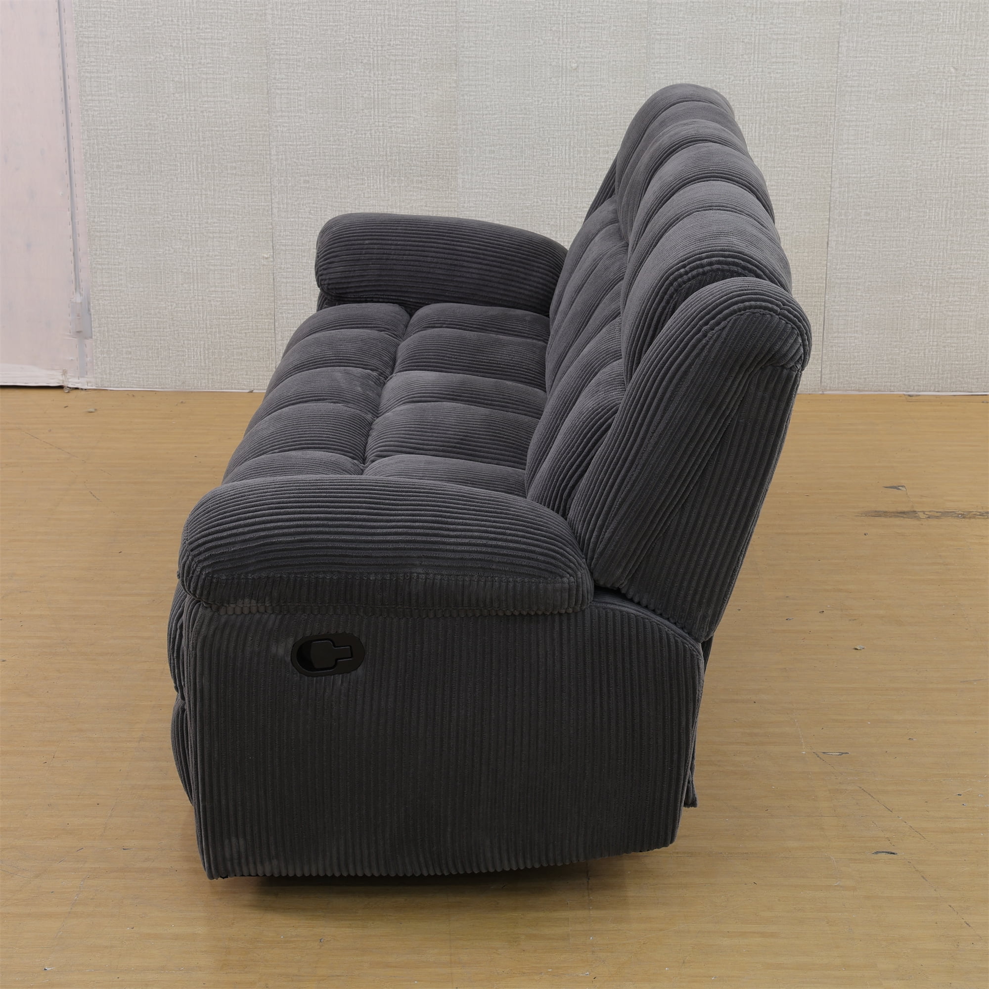 Aukfa 3 Seat Recliner with Flip Backrest Cupholder, Home Theater Seating, Gray
