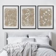 thumbnail image 2 of IDEA4WALL Framed Canvas Print Wall Art Set of 3 Retro Vintage Country Wildflowers Wall Decor Vintage Nature Wilderness Botanical Duotone Floral Prints Minimal Bohemian Artwork - Black 24"x36"x3, 2 of 5